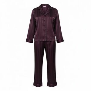 Ambrielle Women's Deep Purple Satin Pajama Set